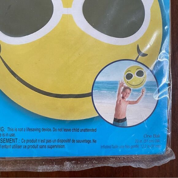 Splash n Swim Smiley Emoji Beach Ball NIB - Picture 4 of 5